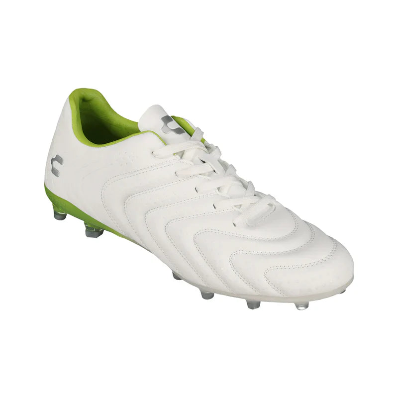 Charly Encore FG Firm Ground Football Boots White/Green
