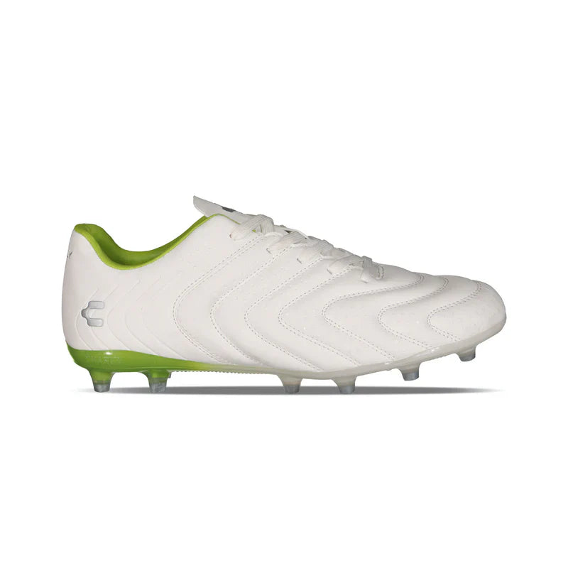 Charly Encore FG Firm Ground Football Boots White/Green