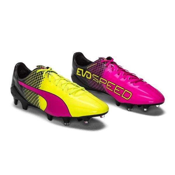 PUMA Evospeed 1.5 Tricks FG Firm Ground Football Boots Pink Glo/Safety Yellow