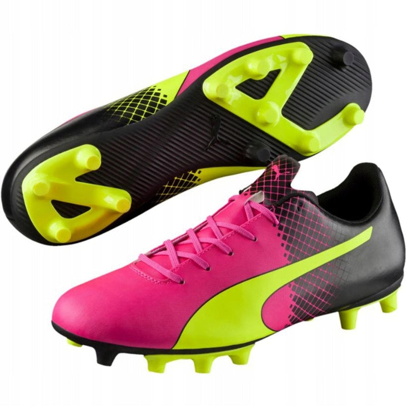 PUMA Evospeed 1.5 Tricks FG Firm Ground Football Boots Pink Glo/Safety Yellow