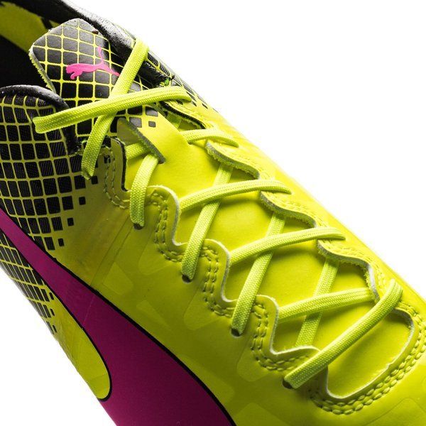 PUMA Evospeed 1.5 Tricks FG Firm Ground Football Boots Pink Glo/Safety Yellow