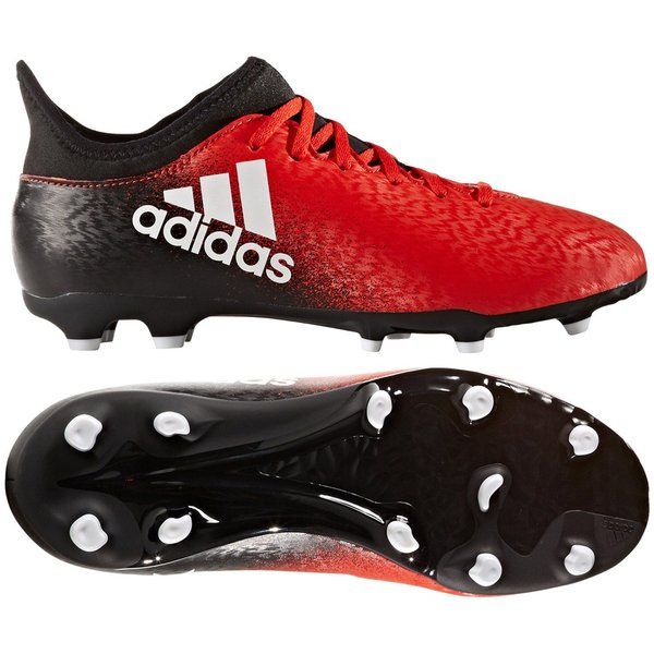 adidas Kid's X 16.3 FG/AG J Firm Ground Football Boots Red/Black/White