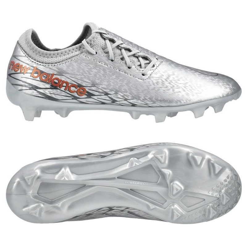 New Balance  Kid's Furon V7 Dispatch JR FG Firm Ground Football Boots Silver