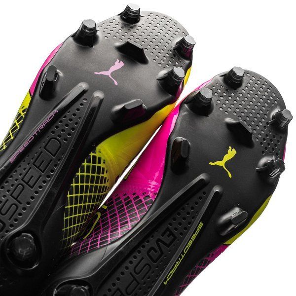 PUMA Evospeed 1.5 Tricks FG Firm Ground Football Boots Pink Glo/Safety Yellow