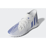 adidas Kid's Predator Edge 3 TF J Turf Football Boots White/Blue