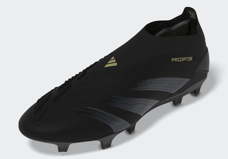 adidas Predator Elite LL FG Laceless Firm Ground Boots Black/Carbon/Gold Metallic