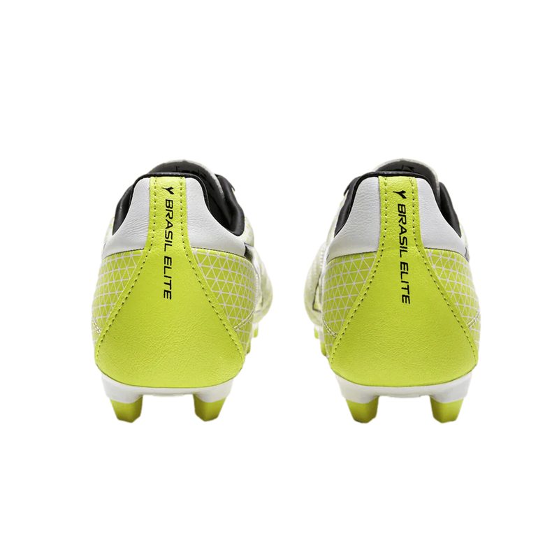 Diadora Brasil Elite GR LT LPU Youth Firm Ground Boots White/Black/Yellow