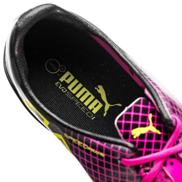 PUMA Evospeed 1.5 Tricks FG Firm Ground Football Boots Pink Glo/Safety Yellow