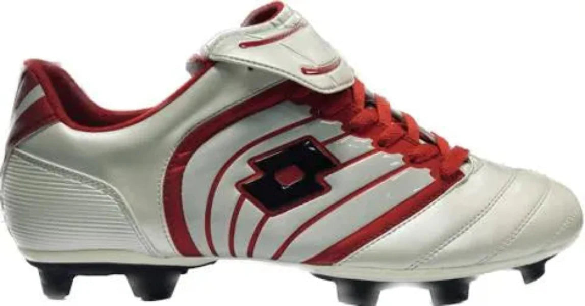 Lotto Kaos II Jr Firm Ground Football Boots White/Red