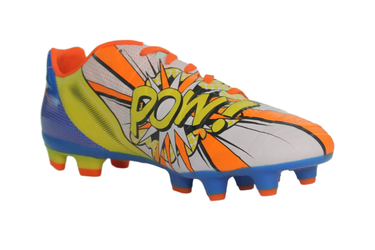 PUMA EvoPOWER 3.2 Pop FG Jr Firm Ground Football Boots White/Orange/Blue