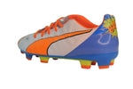 PUMA EvoPOWER 3.2 Pop FG Jr Firm Ground Football Boots White/Orange/Blue