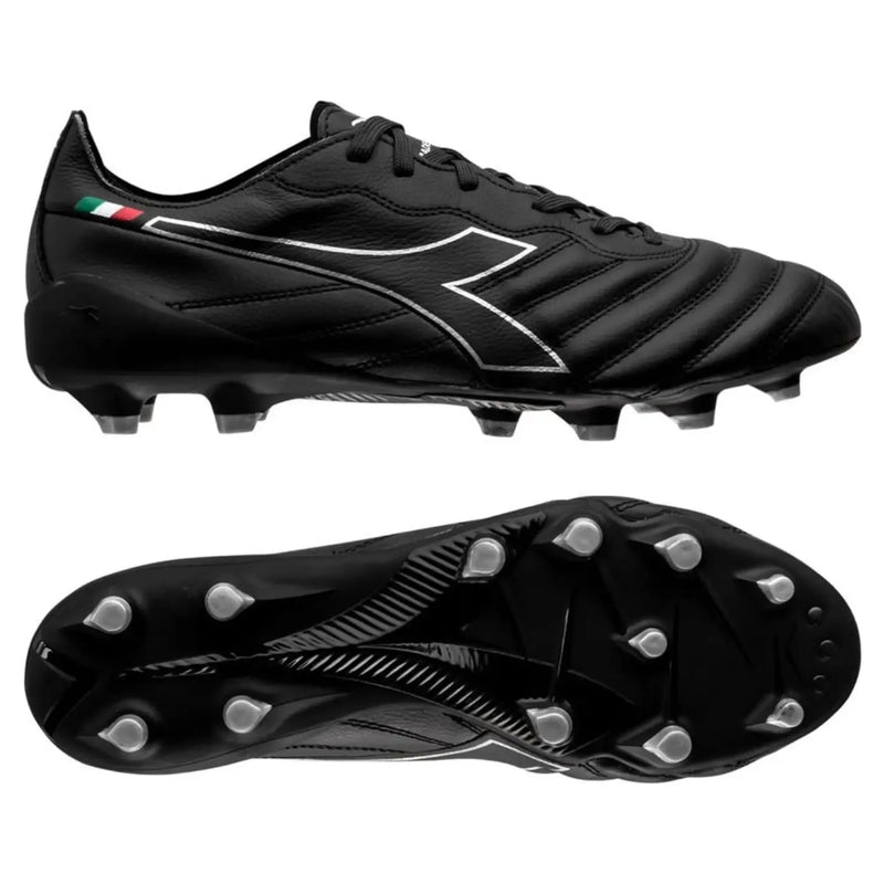 Diadora Brasil Elite Tech Italia Tech FG LPX Firm Grund Football Boots Anthracite Black/Silver