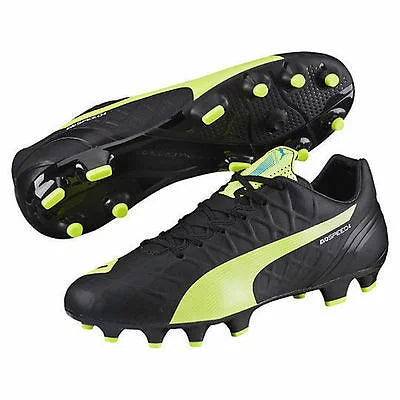 Puma EvoSPEED 4.4 FG Firm Ground Football Boots Black/Safety Yellow