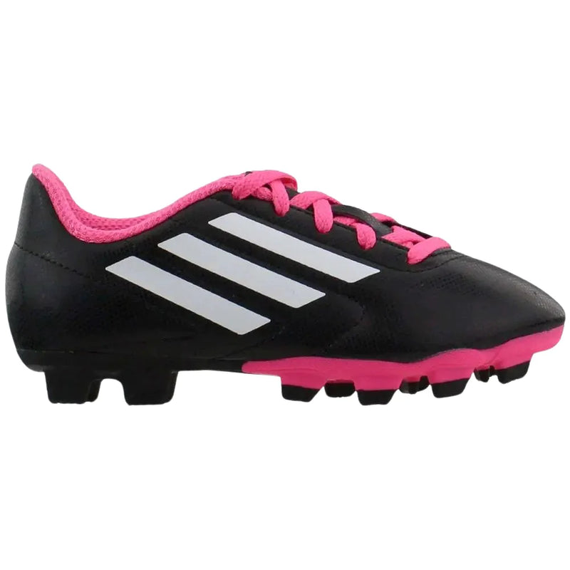 adidas Kid's Conquisto FG J Firm Ground Football Boots Black/Pink